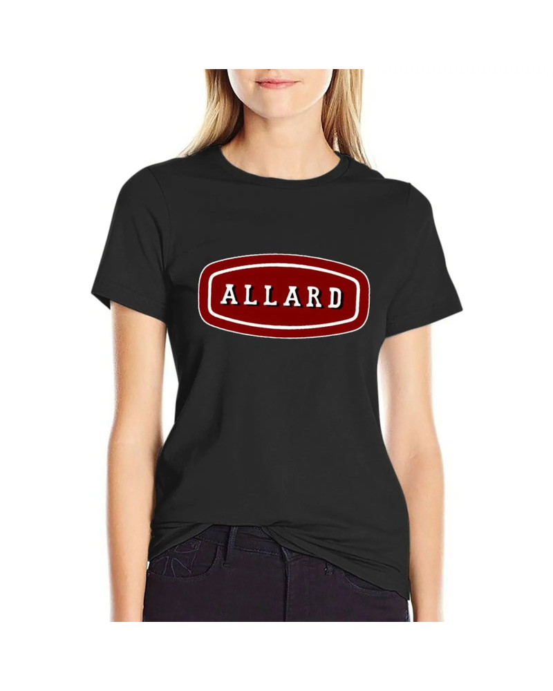 Logotipo de coche clásico para mujer, camiseta de Allard, ropa de verano divertida, ropa linda, vestido blanco, camiseta sexy