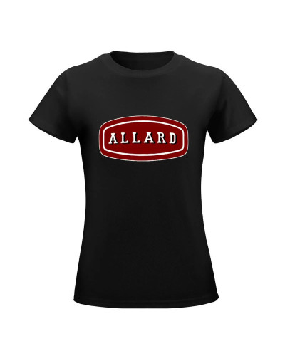 Logotipo de coche clásico para mujer, camiseta de Allard, ropa de verano divertida, ropa linda, vestido blanco, camiseta sexy