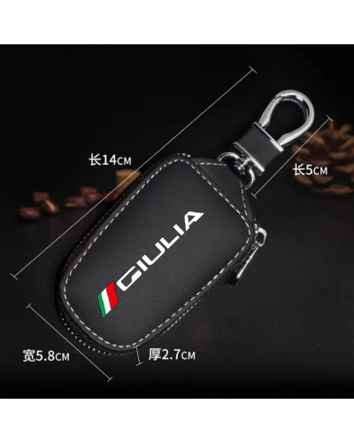 Funda protectora de cuero para llave de coche, llavero para Alfa Romeo 156, 159, Mito, Giulia, Stelvio, Giulietta