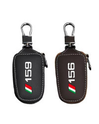 Funda protectora de cuero para llave de coche, llavero para Alfa Romeo 156, 159, Mito, Giulia, Stelvio, Giulietta