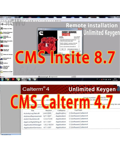 Lastest CMS Insite 8.7 Engine Diagnostic Software + Calterm 4.7 MetaFi