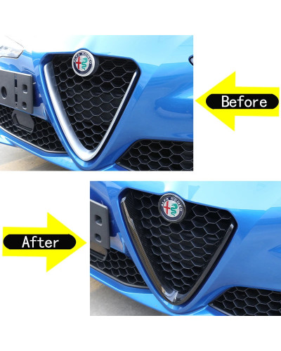 Marco de decoración para parrilla delantera, accesorios para Alfa Romeo Giulia Stelvio 2017 2018 2019 2020 2021 2022 ABS, fibra 