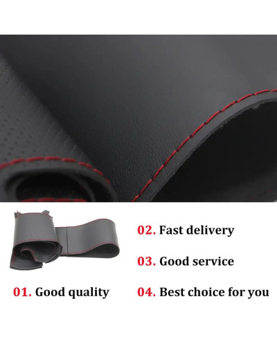 Funda de cuero para volante de coche, cosida a mano, color negro, para Alfa Romeo MiTo 2008, 2009-2011, 2012-2015, Giulietta 201