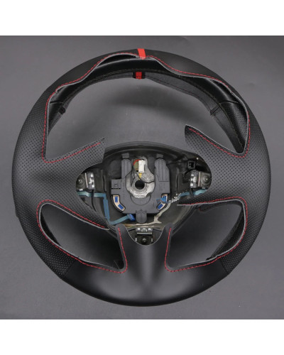 Cubierta de cuero sintético para volante de coche, protector negro para Alfa Romeo 147 2000-2010 GT 2004-2010 156 166 2003-2007 