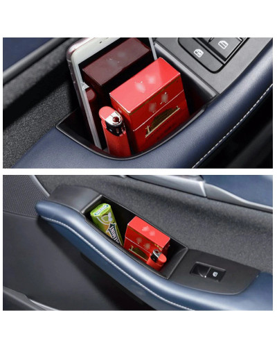 2X caja de almacenamiento de puerta delantera de coche, accesorios int