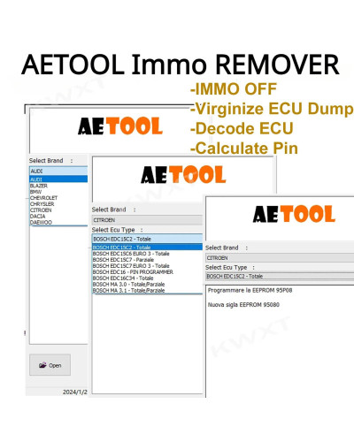 Logiciel Immo Meucci V3.1 + AETOOL IMMO REMOVER V1.3 SoftWare Reset Un