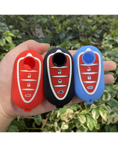 Funda de silicona con 3 botones para llave de coche, Carcasa protectora para llavero remoto, para Alfa Romeo Mito Giulietta GTO 