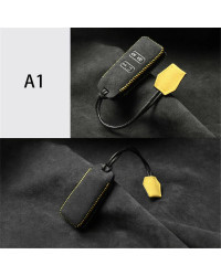 Funda de cuero de ante con 4 botones para llave de coche, funda para mando a distancia, soporte para llavero para Aston Martin D