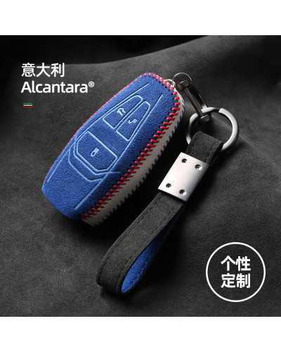 Funda de llavero Alcantara para Aston Martin DB11 Vantage DBX, accesorios para coche