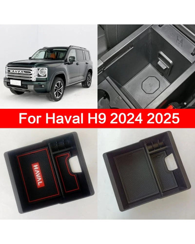 Para Haval H9 2024 2025 caja de reposabrazos de coche caja de almacena