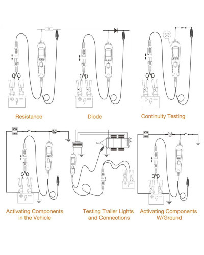 KZYEE-Kit de sonde de circuit de voiture, testeur de circuit électrique automatique, injection de carburant, outils de numérisat