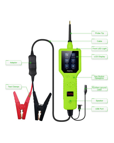 Testeur de circuit électrique automobile, analyseur de circuit de voiture, JDiag P100 Pro, 12V, 24V, outil de diagnostic de voit