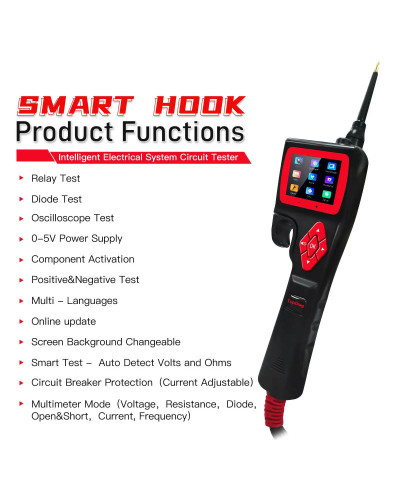 TopDiag Jdiag-Testeur d'analyseur de circuit de voiture, test numérique, détecteur de système électrique, sonde de puissance, sa