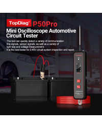 Topdiag-Testeur de circuit automobile P50 Pro, kit de sonde de circuit d'alimentation d'oscilloscope électrique, outil de diagno