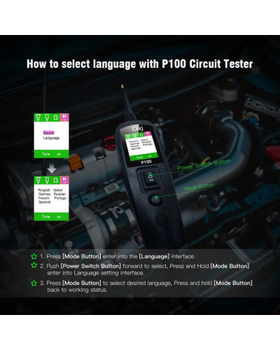 Topdiag-Testeur de circuit électrique automobile P100, kit de sonde de circuit d'alimentation, testeur de batterie du système au