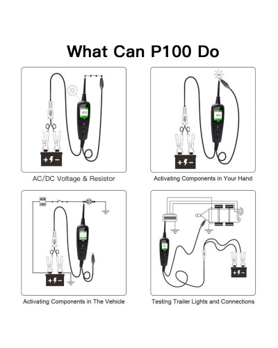 TopDiag P100 probador de circuito eléctrico de coche, Kit de sonda de escaneo de potencia automotriz, herramienta de diagnóstico