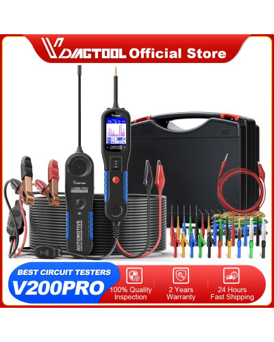 VDIAGTOOL-probador de sonda de circuito de potencia automotriz V200 PRO, Kit de sonda trasera de 30 piezas, 12/24V, buscador elé