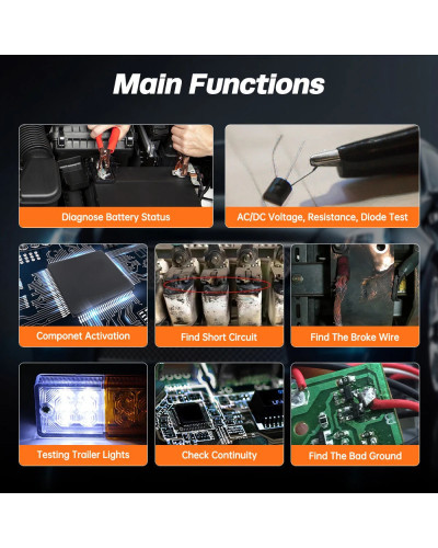 Kit de sonda de circuito de potencia de coche KM50, probador de circuito eléctrico automático, frecuencia/ciclo de trabajo, inye