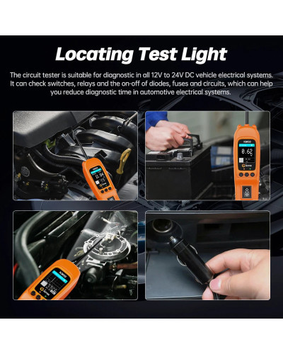 Kit de sonda de circuito de potencia de coche KM50, probador de circuito eléctrico automático, frecuencia/ciclo de trabajo, inye