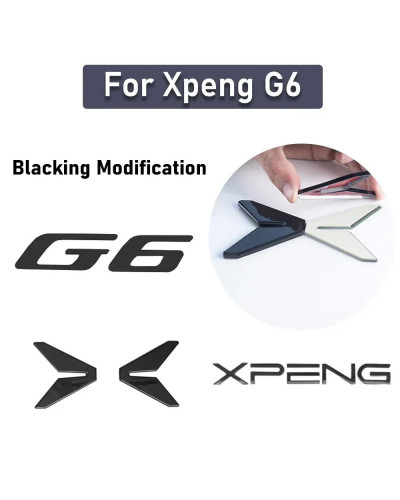 Para Xpeng G6 2023 2024 Xiaopeng G6 insignia negra insignia delantera 