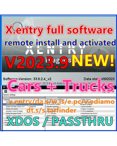 Newest 2023.9 Xentry das Software XDOS For MB Star C4 C5 Diagnostic To