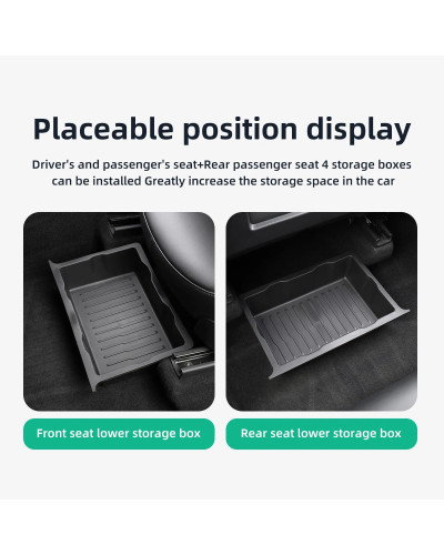 Caja de almacenamiento debajo del asiento para Tesla Model Y, accesori