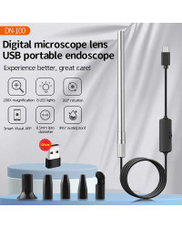 Cámara de microscopio Digital de mano, cámara de inspección USB HD 1080P, microscopios de aumento 50x-200x con 8 LED para tipo-c