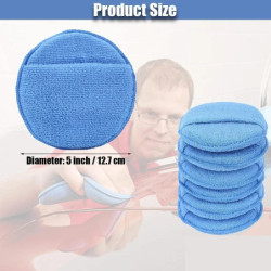 Car Wax Applicator with Finger Pocket, Buffing & Detail Polishing Foam Pads for Car Cleaning and Fine Polishing 5 inch,5 Pack