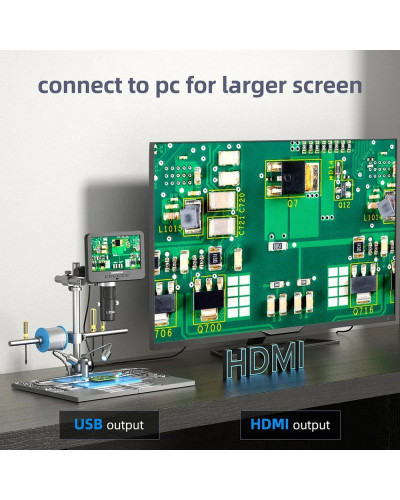 Andonstar-microscopio Digital Trinocular 2000X UHD 2024 P HDMI, AD246SM-Plus para soldadura PCB SMD, herramientas de reparación 