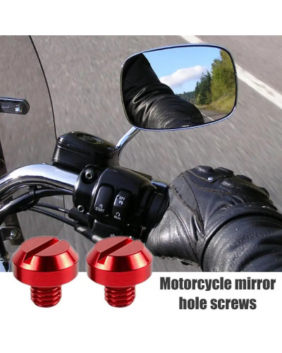 Tapones de agujero para espejo retrovisor de motocicleta, tornillos de