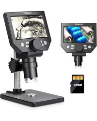 TOMLOV-microscopio Digital DM4 Lite, lupa de monedas de 4,3 pulgadas, Zoom 1-1000X, microscopio de vídeo de 1080P para soldadura