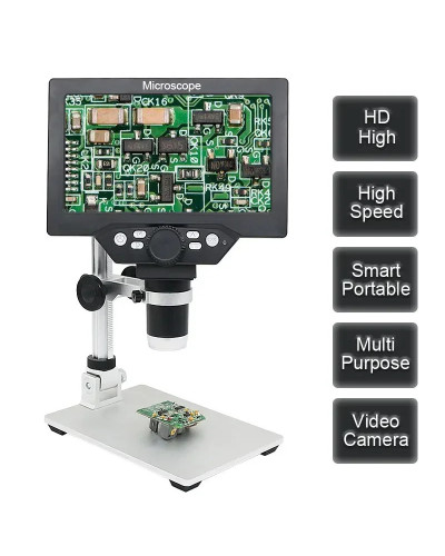 Microscopio Digital portátil con pantalla LCD de 7 pulgadas, dispositivo electrónico de 12MP para soldar, inspección PCB, Zoom c