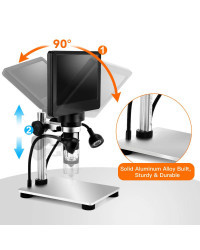 TOMLOV-Cámara de Microscopio Digital DM9, 7 ", LCD, aumento de 1200x, Microscopio de mano, grabadora de vídeo, 1080P, alcance, h