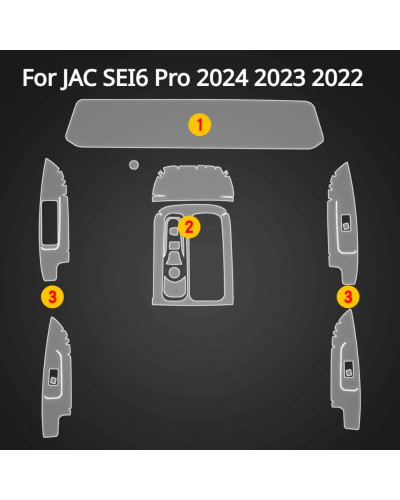 Panel de engranajes de TPU transparente para consola central JAC SEI6 