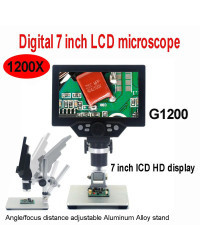 Microscopio digital 600X, microscopio electrónico de vídeo de 4,3 pulgadas, HD, LCD, lupa de reparación de teléfono