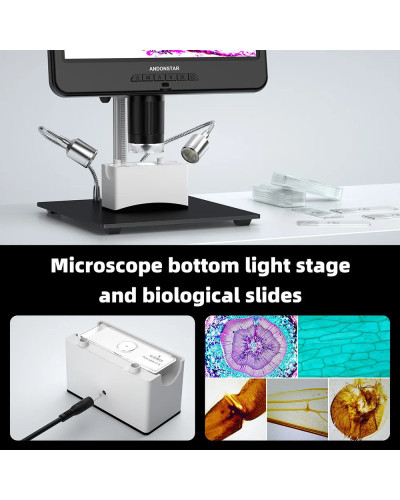 Andonstar-Microscopio Digital AD210, pantalla LCD ajustable de 10,1 pulgadas, herramienta de Microscopio electrónico, PCB/SMD, M