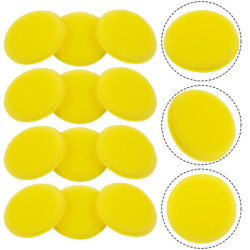 Foam Sponges Yellow Pads Car Polishing Wax Applicator Cleaning 100*6mm Fine pore polyester 12pcs Auto New 2018