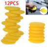 Foam Sponges Yellow Pads Car Polishing Wax Applicator Cleaning 100*6mm Fine pore polyester 12pcs Auto New 2018