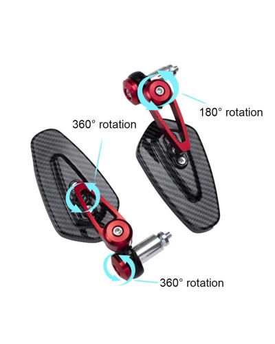 Espejo retrovisor para motocicleta con patrón de fibra de carbono, acc