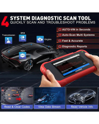 Launch-escáner X431 CRP123E V2.0 OBD2, herramientas de escaneo de diagnóstico de transmisión, 4 sistemas de motor, ABS, SRS, 7 r