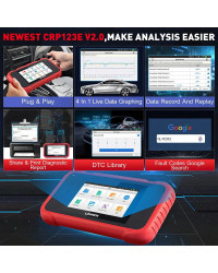 Launch-escáner X431 CRP123E V2.0 OBD2, herramientas de escaneo de diagnóstico de transmisión, 4 sistemas de motor, ABS, SRS, 7 r