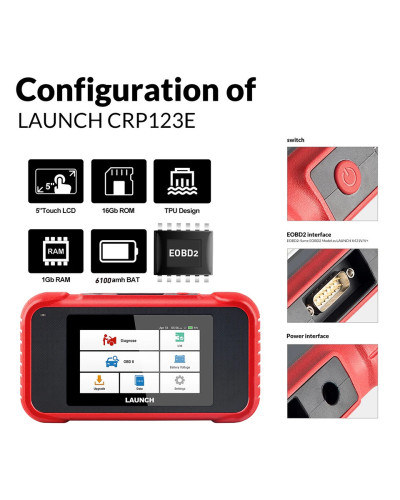 LAUNCH-herramientas de diagnóstico OBD2 X431 CRP123E V2.0 para coche, autoescáner ABS SRS motor AT + 7, servicio de reinicio, ac