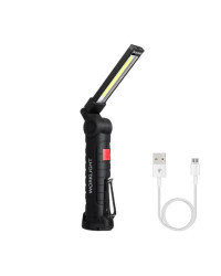 Luz de trabajo portátil COB LED, linterna magnética recargable por USB, lámpara colgante con batería integrada, linterna de Camp