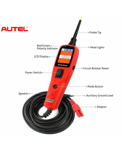 Autel-probador de circuito automotriz PS100, Kit de sonda de prueba eléctrica de 12V/24V, herramientas de reparación de automóvi