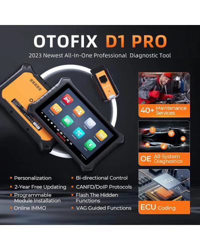 OTOFIX-escáner de diagnóstico D1 PRO, codificación ECU, Control bidireccional, herramientas de diagnóstico, CANFD, DoIP, 2 años 