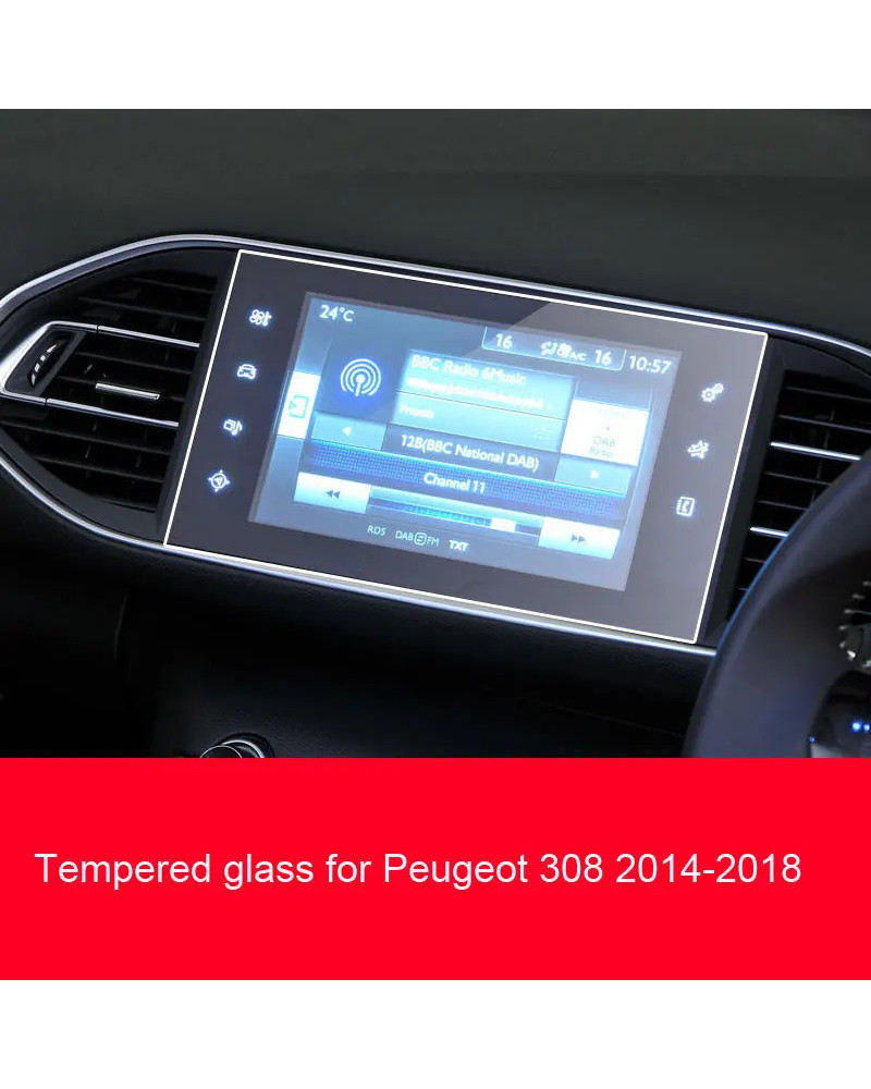 Película de navegación GPS para coche Peugeot 308 2014-2018, pantalla 