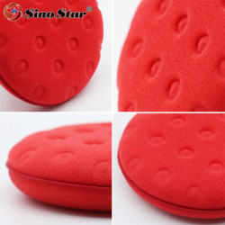 Durable Car Detailing Sponge Wax Applicator Pads Shine 12CM Dia Dots Pressing Hand Polishing for Waxing Paint Ceramic Glas