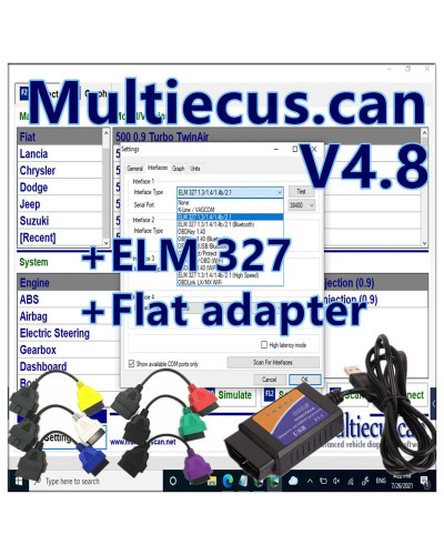 2023 Hot sell Auto Repair MultiEcuScan 4.8 Software For Fiat Connector