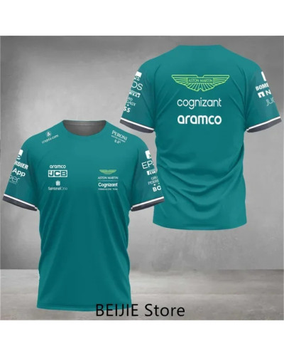 Camisetas del equipo Aston Martin de F1 para niños, camisetas de piloto de carreras español, ropa 3D para niños, gran oferta, ju