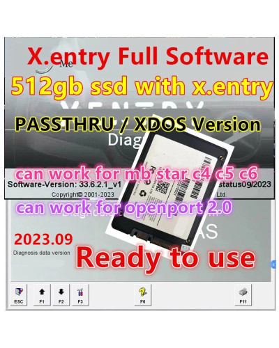 2023.09 Xentry full software with 512GB SSD for MB STAR C4 C5 C6 DOIP 